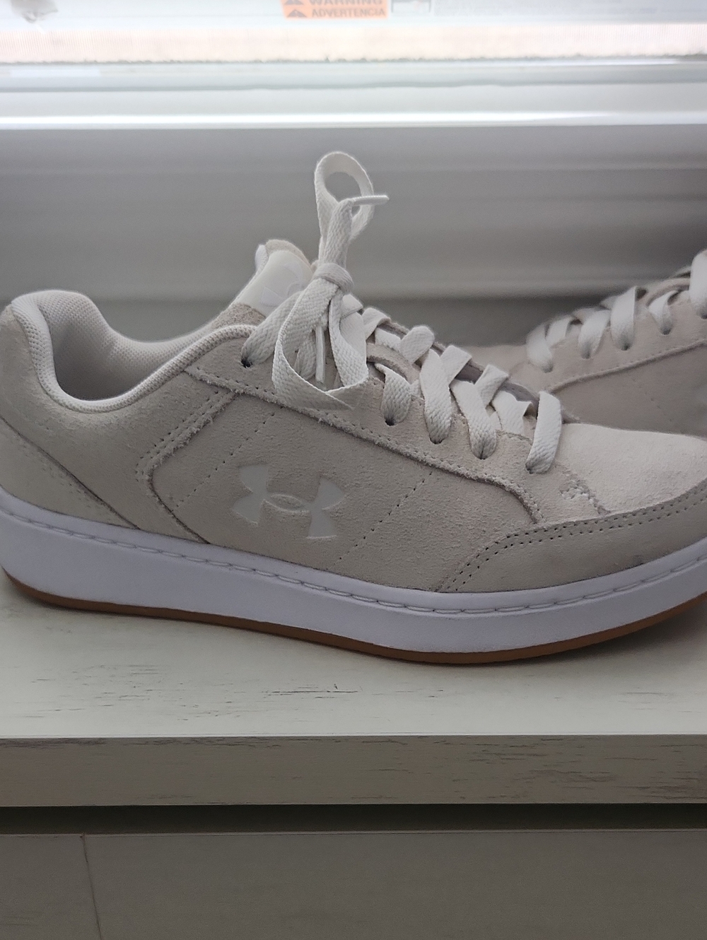Under Armour Women's Light Beige Suede Low-Top Sneakers